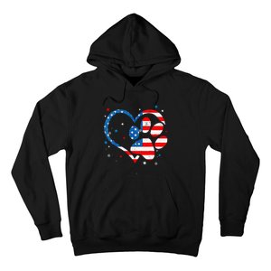 American Flag Patriotic Dog & Cat Paw Print 4th Of July Hoodie