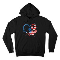 American Flag Patriotic Dog & Cat Paw Print 4th Of July Hoodie