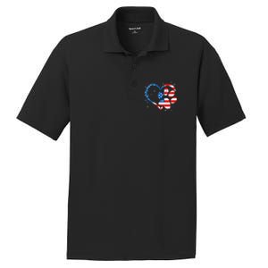 American Flag Patriotic Dog & Cat Paw Print 4th Of July PosiCharge RacerMesh Polo