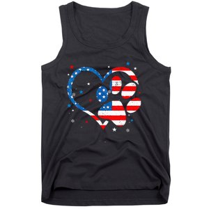 American Flag Patriotic Dog & Cat Paw Print 4th Of July Tank Top