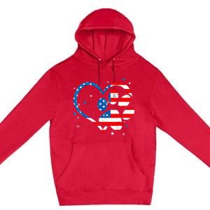 American Flag Patriotic Dog & Cat Paw Print 4th Of July Premium Pullover Hoodie