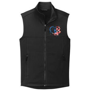 American Flag Patriotic Dog & Cat Paw Print 4th Of July Collective Smooth Fleece Vest