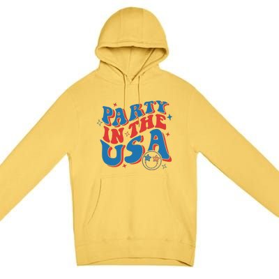 American Flag Party In Usa 4th July Patriotic Premium Pullover Hoodie