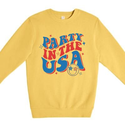 American Flag Party In Usa 4th July Patriotic Premium Crewneck Sweatshirt