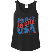 American Flag Party In Usa 4th July Patriotic Ladies Essential Tank