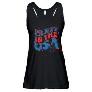 American Flag Party In Usa 4th July Patriotic Ladies Essential Flowy Tank