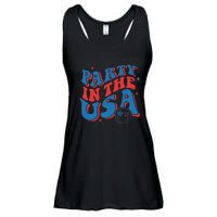 American Flag Party In Usa 4th July Patriotic Ladies Essential Flowy Tank