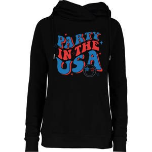 American Flag Party In Usa 4th July Patriotic Womens Funnel Neck Pullover Hood