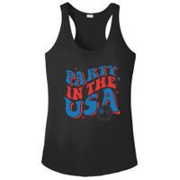 American Flag Party In Usa 4th July Patriotic Ladies PosiCharge Competitor Racerback Tank