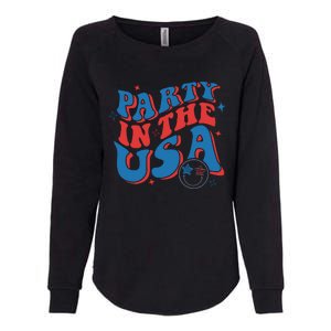 American Flag Party In Usa 4th July Patriotic Womens California Wash Sweatshirt