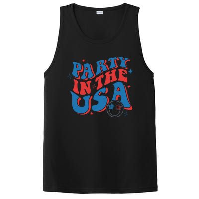 American Flag Party In Usa 4th July Patriotic PosiCharge Competitor Tank