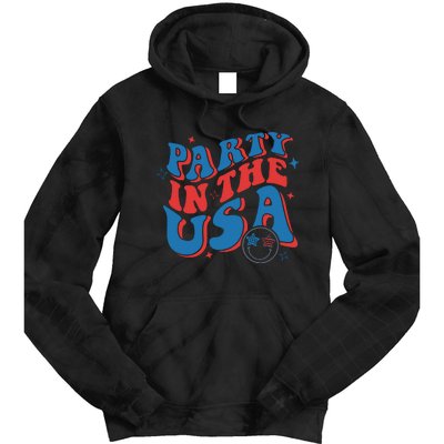 American Flag Party In Usa 4th July Patriotic Tie Dye Hoodie