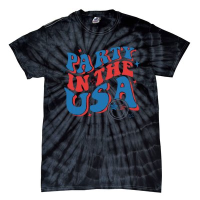 American Flag Party In Usa 4th July Patriotic Tie-Dye T-Shirt