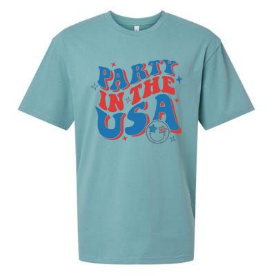 American Flag Party In Usa 4th July Patriotic Sueded Cloud Jersey T-Shirt