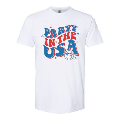 American Flag Party In Usa 4th July Patriotic Softstyle CVC T-Shirt