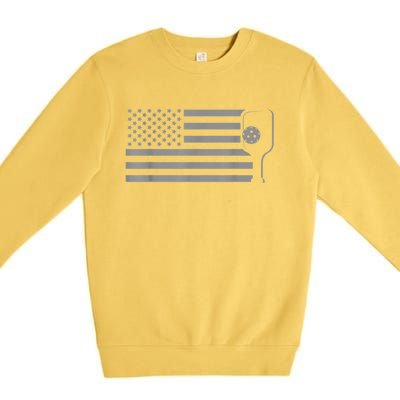 American Flag Pickleball Apparel Pickleball Premium Crewneck Sweatshirt