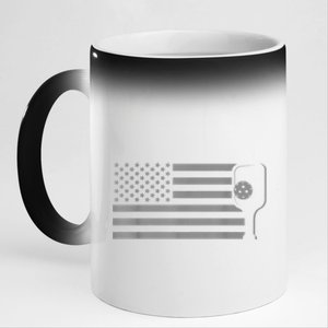 American Flag Pickleball Apparel Pickleball 11oz Black Color Changing Mug