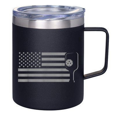 American Flag Pickleball Apparel Pickleball 12oz Stainless Steel Coffee Mug