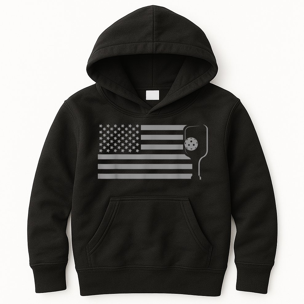 American Flag Pickleball Apparel Pickleball Kids Hoodie