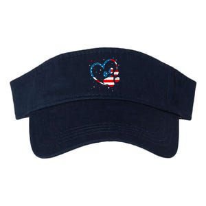 American Flag Patriotic Dog & Cat Paw Print - 4th Of July Valucap Bio-Washed Visor