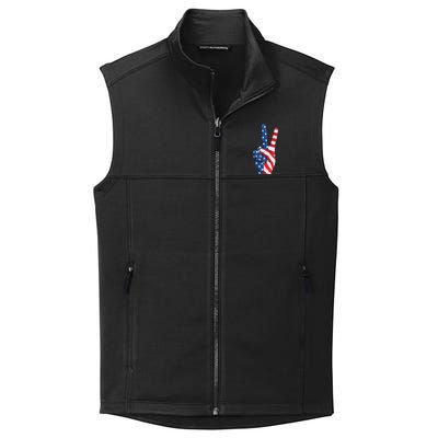 American Flag Peace Sign Hand Fourth of July vintage Collective Smooth Fleece Vest