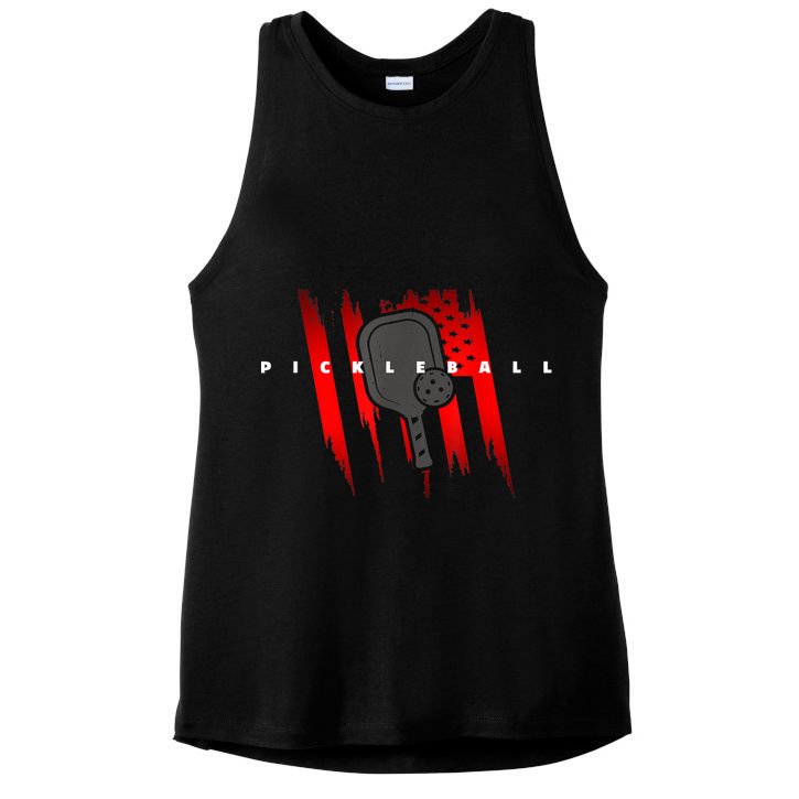 American Flag Pickleball Apparel Pickleball Ladies PosiCharge Tri-Blend Wicking Tank