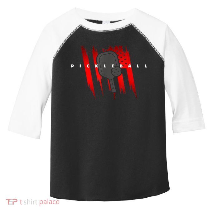 American Flag Pickleball Apparel Pickleball Toddler Fine Jersey T-Shirt