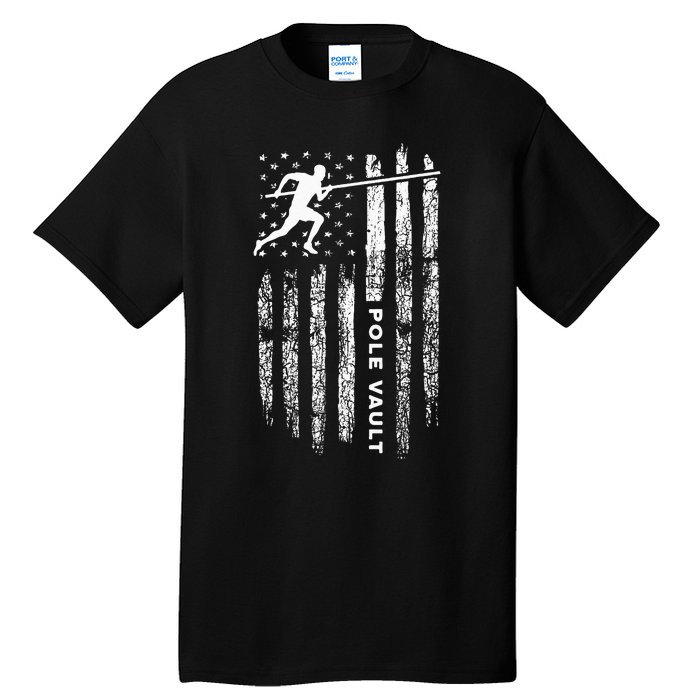 American Flag Pole Vault Apparel Vintage Pole Vault Tall T-Shirt