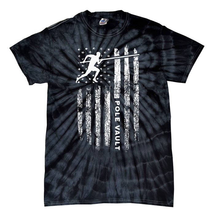 American Flag Pole Vault Apparel Vintage Pole Vault Tie-Dye T-Shirt