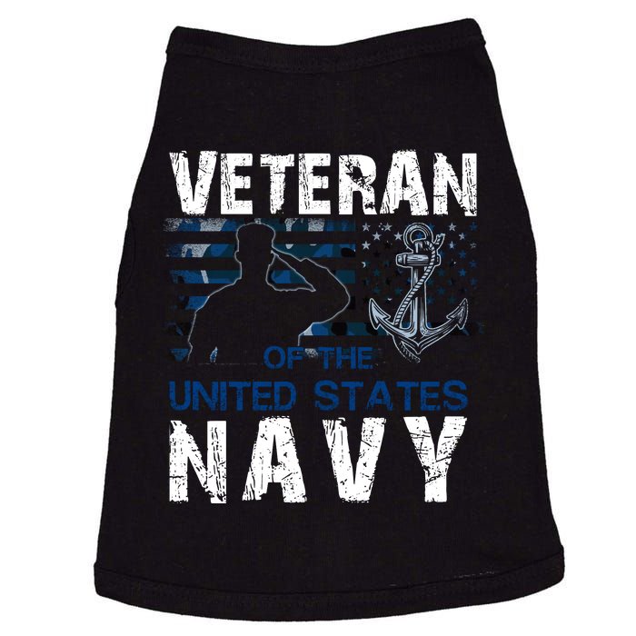 American Flag Proud To Be A US Na Vy Military Veteran Man Dad Grandpa Doggie Tank