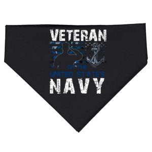 American Flag Proud To Be A US Na Vy Military Veteran Man Dad Grandpa USA-Made Doggie Bandana