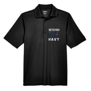 American Flag Proud To Be A US Na Vy Military Veteran Man Dad Grandpa Men's Origin Performance Pique Polo