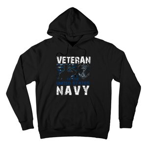 American Flag Proud To Be A US Na Vy Military Veteran Man Dad Grandpa Hoodie