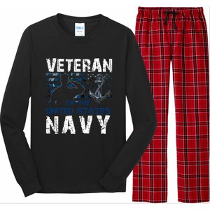 American Flag Proud To Be A US Na Vy Military Veteran Man Dad Grandpa Long Sleeve Pajama Set