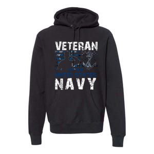 American Flag Proud To Be A US Na Vy Military Veteran Man Dad Grandpa Premium Hoodie