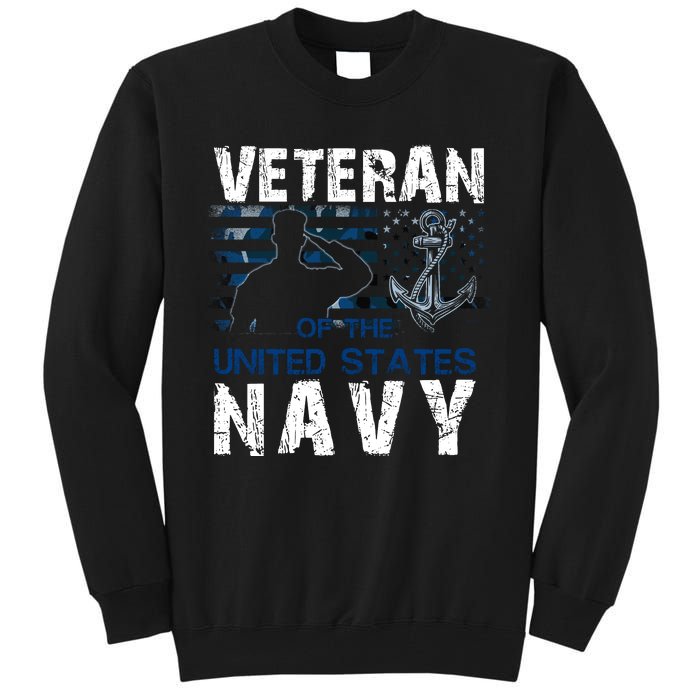 American Flag Proud To Be A US Na Vy Military Veteran Man Dad Grandpa Tall Sweatshirt