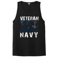 American Flag Proud To Be A US Na Vy Military Veteran Man Dad Grandpa PosiCharge Competitor Tank