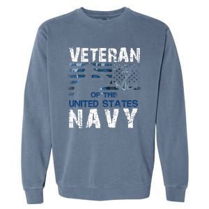 American Flag Proud To Be A US Na Vy Military Veteran Man Dad Grandpa Garment-Dyed Sweatshirt