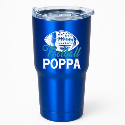 American Football Poppa Happy FatherS Day Dad Grandpa Meaningful Gift Tumbler