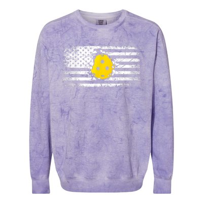 American Flag Pickleball Apparel Pickleball Colorblast Crewneck Sweatshirt