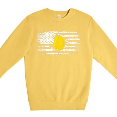 American Flag Pickleball Apparel Pickleball Premium Crewneck Sweatshirt