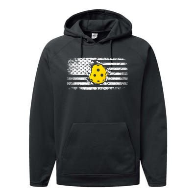 American Flag Pickleball Apparel Pickleball Performance Fleece Hoodie