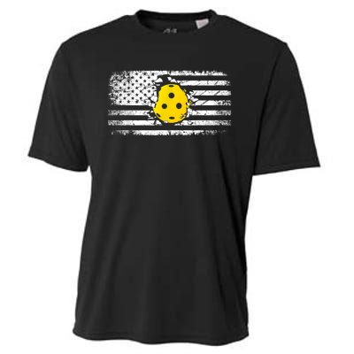 American Flag Pickleball Apparel Pickleball Cooling Performance Crew T-Shirt