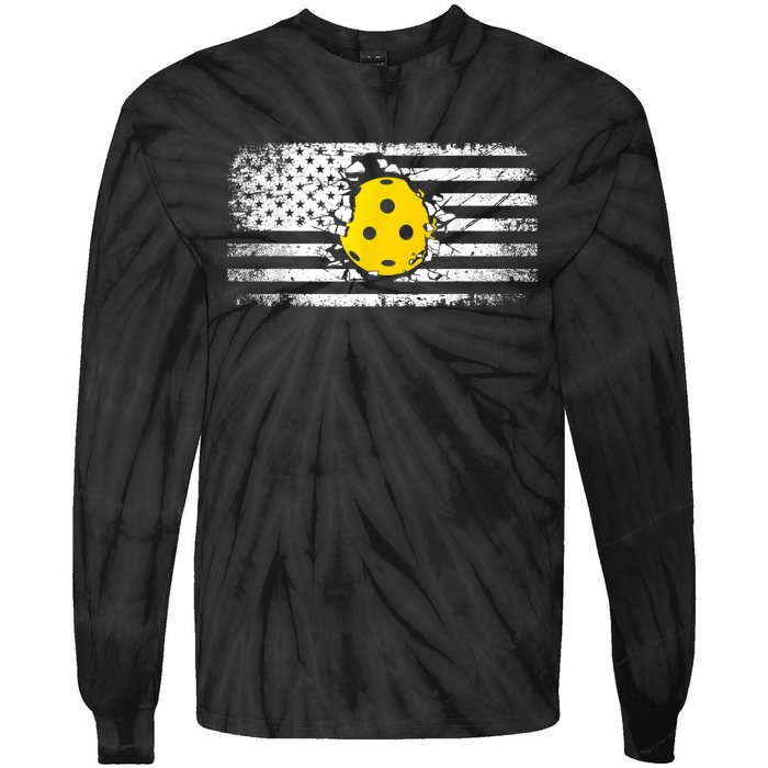 American Flag Pickleball Apparel Pickleball Tie-Dye Long Sleeve Shirt