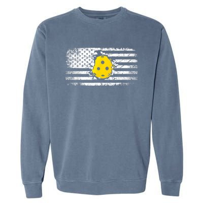 American Flag Pickleball Apparel Pickleball Garment-Dyed Sweatshirt