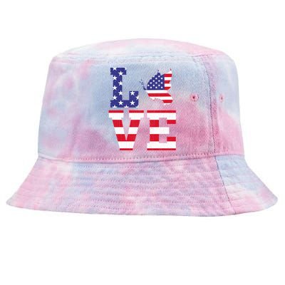 American Flag Patriotic Butterfly Lover Usa Flag 4th Of July Cool Gift Tie-Dyed Bucket Hat