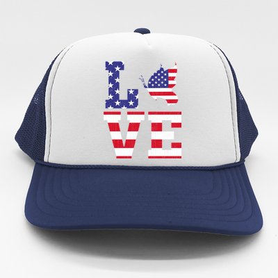 American Flag Patriotic Butterfly Lover Usa Flag 4th Of July Cool Gift Trucker Hat