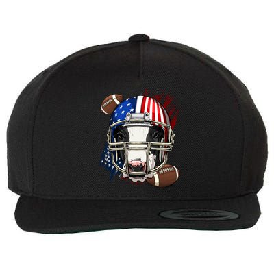 American Football Player Cow Farm Animal Patriotic Cow Lover Cute Gift Wool Snapback Cap