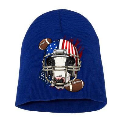 American Football Player Cow Farm Animal Patriotic Cow Lover Cute Gift Short Acrylic Beanie