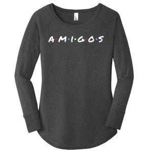 Amigos Fun Pop Culture Friends Humor Cute Women's Perfect Tri Tunic Long Sleeve Shirt